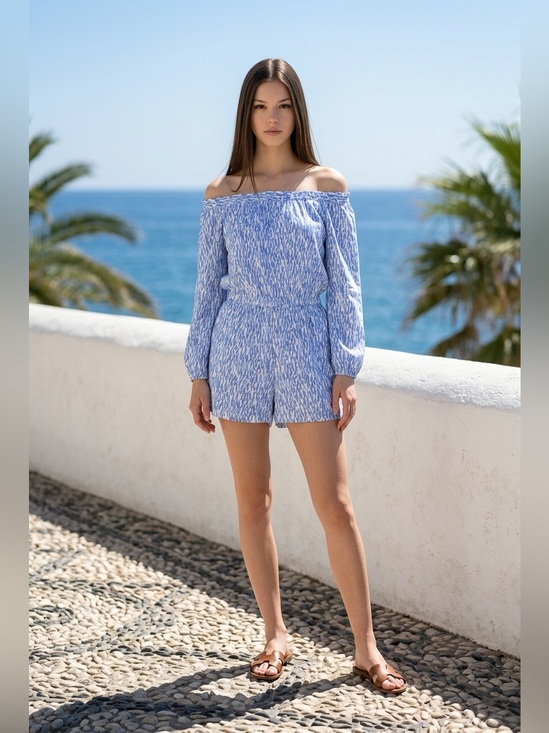MICHAEL Michael Kors Pants - MICHAEL Michael Kors in EUC Off/on Shoulder Romper with long sleeves.